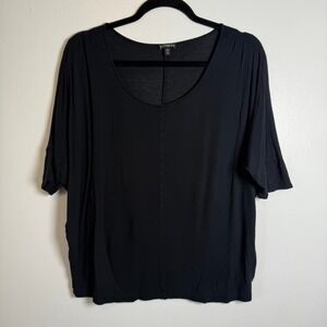 Express Black Scoop Neck Dolman Sleeve Relaxed Fit‎ Rayon Top Women's Size S